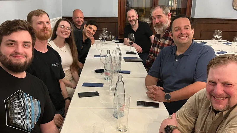 Group of AMTSO Board member team including Dennis Batchelder (AppEsteen Corporation), Luis Corrons (GEN), Jason Grad (Massive), Simon PG Edwards (SE Labs), Kenneth Bechtel (Massive), David Ellis (SecureIQLab), Vlad Iliushin (ELLIO)